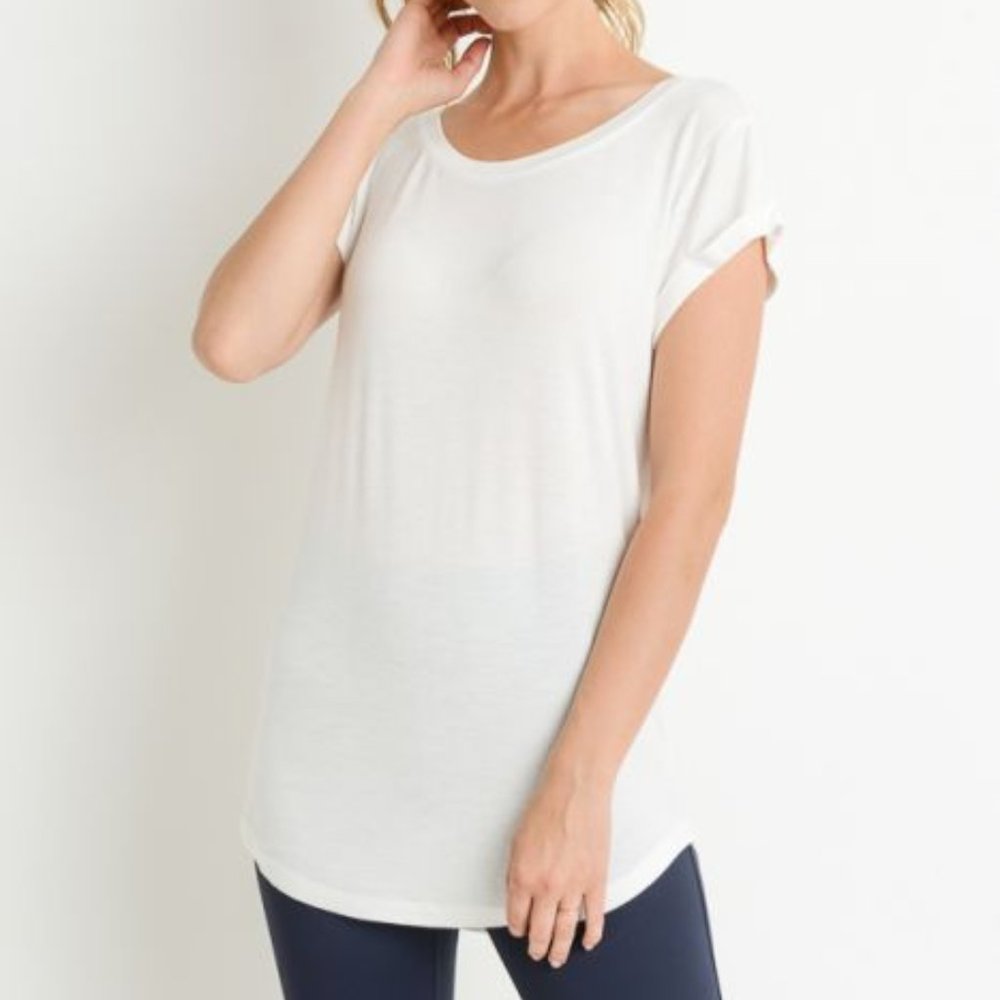 Round Neck Cap Sleeve Shirt
